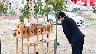 デイホーム孫の手・しもづけ　地鎮祭の様子