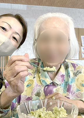 ショートステイ　かき氷イベントの様子
