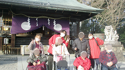 デイホーム孫の手・宮ひがし 初詣イベントの様子